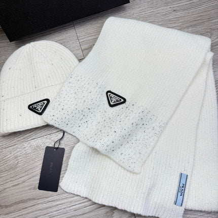 PRADA 26S SET SCARF AND BEANIE HAT 508763