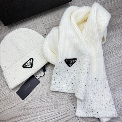 PRADA 26S SET SCARF AND BEANIE HAT 508763