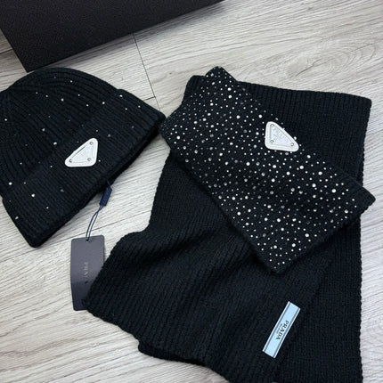 PRADA 26S SET SCARF AND BEANIE HAT 508764