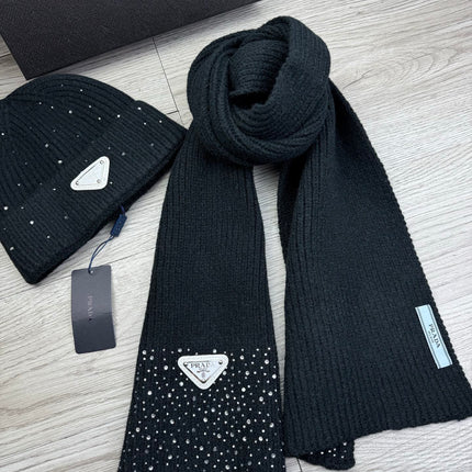 PRADA 26S SET SCARF AND BEANIE HAT 508764