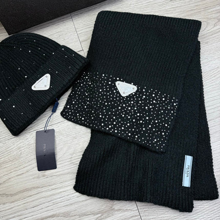 PRADA 26S SET SCARF AND BEANIE HAT 508764