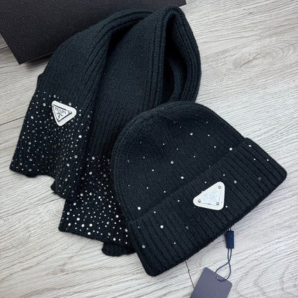 PRADA 26S SET SCARF AND BEANIE HAT 508764