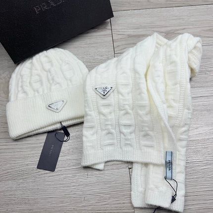 PRADA 26S SET SCARF AND BEANIE HAT 497422