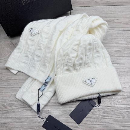 PRADA 26S SET SCARF AND BEANIE HAT 497422