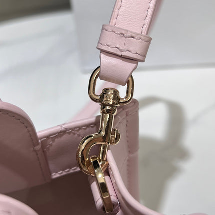 DIOR 26S MINI BOOK TOTE 21 IN LIGHT PINK MACROCANNAGE CALFSKIN GOLD HARDWARE