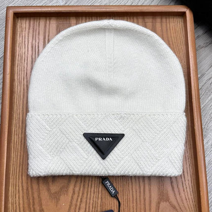 BEANIE HAT IN WHITE WOOL AND RABBIT FUR 342037