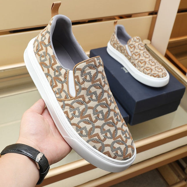 CD SOLAR SLIP-ON BEIGE MIX BROWN FABRIC