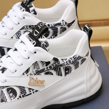 CD LINE SNEAKER WHITE AND BLACK CALFSKIN