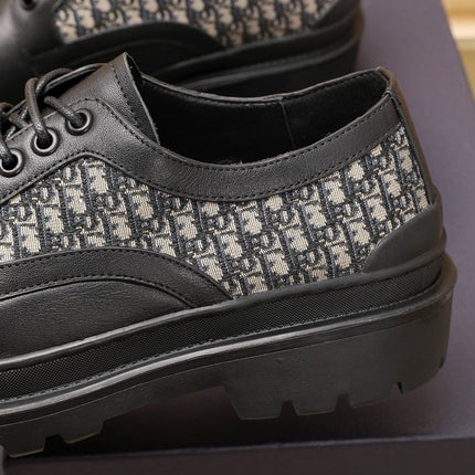 CD EXPLORER DERBY SHOE BLACK AND BEIGE CALFSKIN