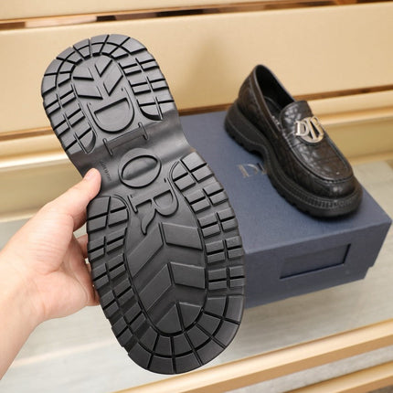 CD EXPLORER LOAFER BLACK EMBROIDED CALFSKIN