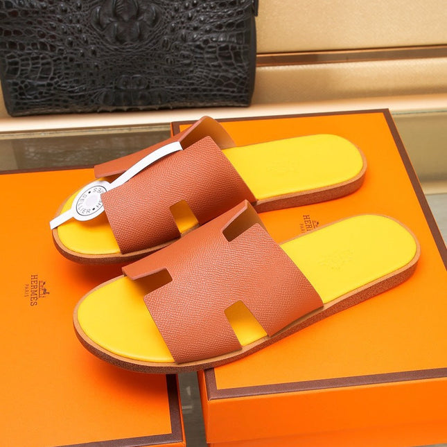 HM IZMIR SANDAL FIRE AND LEMON CALFSKIN