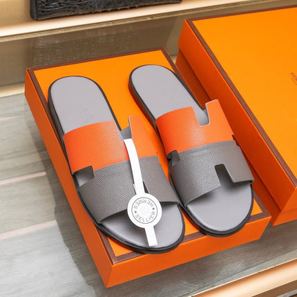 HM IZMIR SANDAL GRAY AND TIGER LAMBSKIN