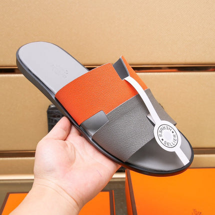 HM IZMIR SANDAL GRAY AND TIGER LAMBSKIN