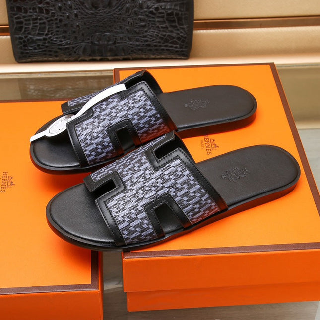 HM ORAN SANDAL BLACK AND LAVENDER LAMBSKIN