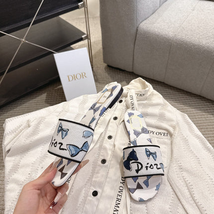DIOR 26S D-WAY SLIDE IN MULTICOLOR DIOR JARDIN D'HIVER EMBROIDERED COTTON STYLE 02