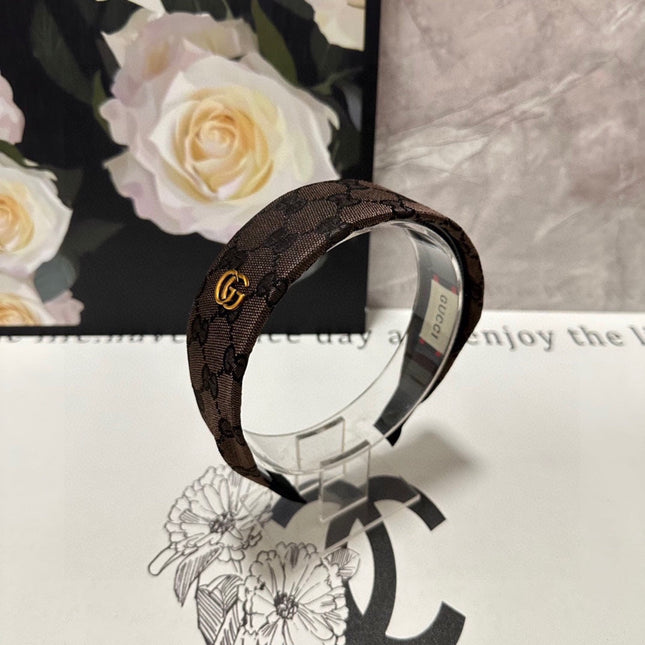 CHOCOLATE MONOGRAM CANVAS HAIRBAND 369308