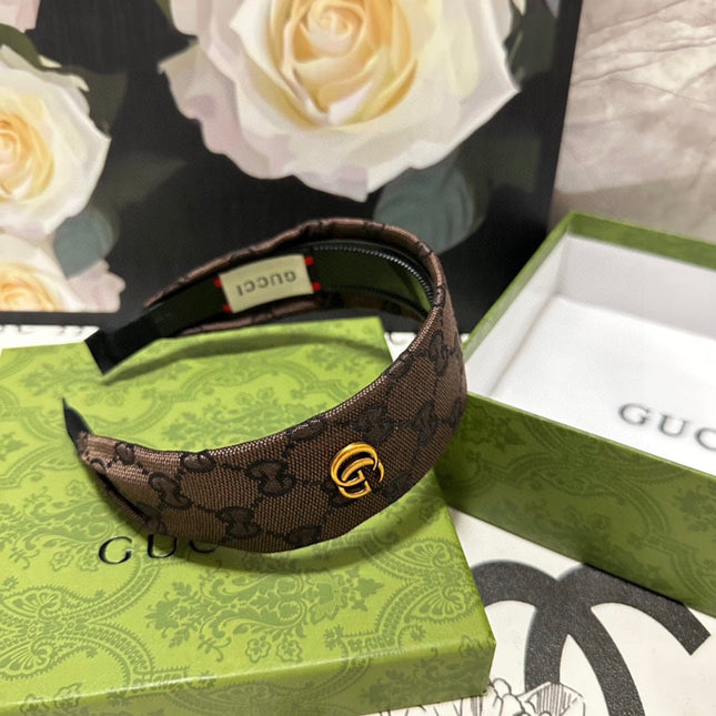 CHOCOLATE MONOGRAM CANVAS HAIRBAND 369308