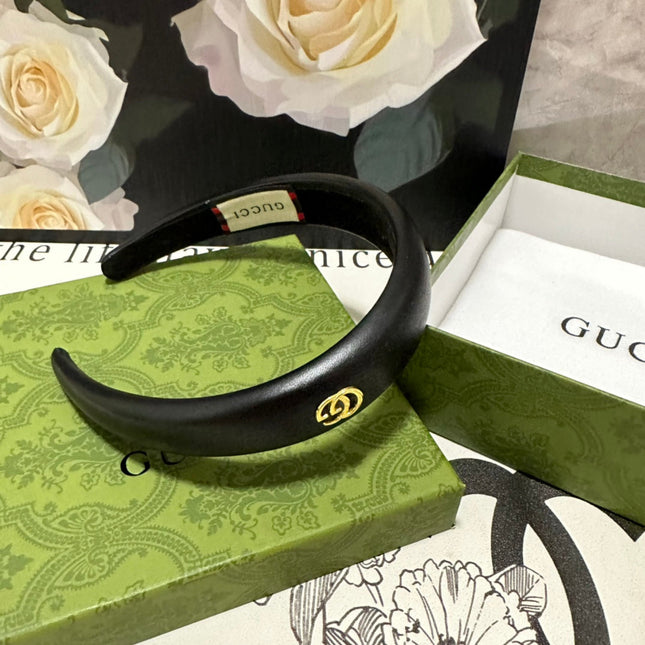 HEADBAND IN BLACK SHINY LAMBSKIN 406128
