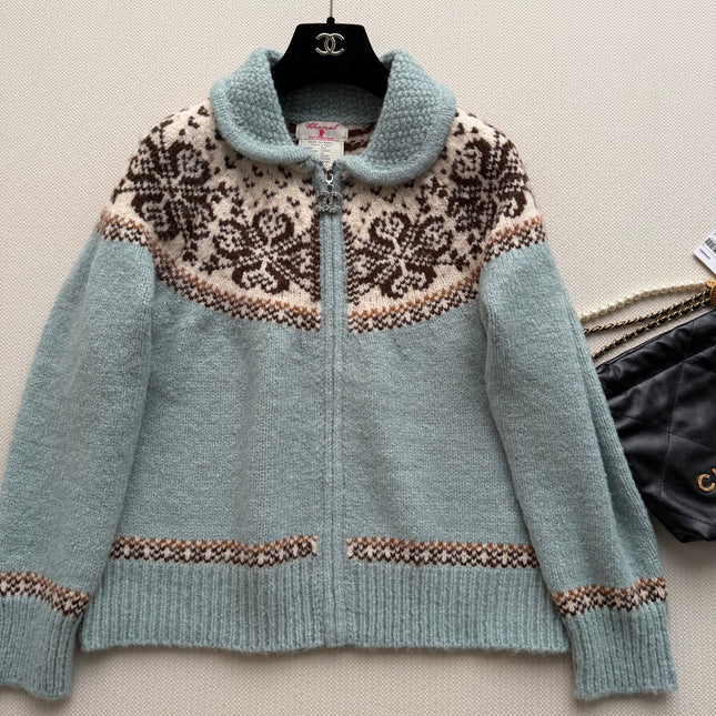 CHANEL 26S ZIP-UP KNIT CARDIGAN 1717