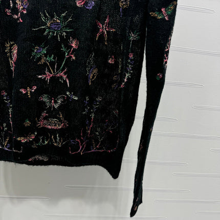 DIOR FLORAL EMBROIDERED KNITTED LONG-SLEEVE TOP 276695