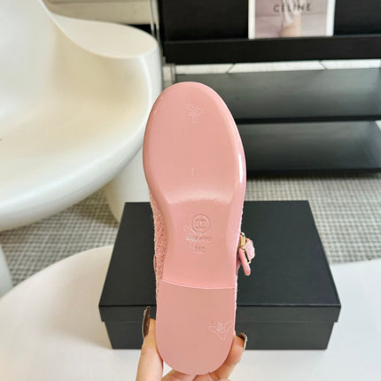 MARY JANE SHOES LIGHT PINK WOOL TWEED