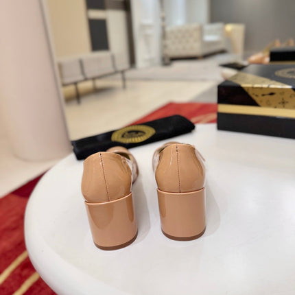 CHRISTIAN LOUBOUTIN 26S PUMPS 55 MM IN NUDE GLOSSY CALFSKIN