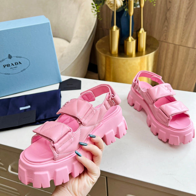 PRA MONOLITH NAPPA SANDALS BRIGHT PINK LAMBSKIN