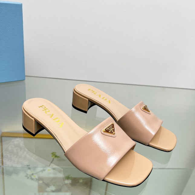 PRA EMBROIDERED SLIDES 40 TUSCAN CALFSKIN