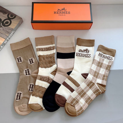 HERMES 26S CREW SOCKS 398701 (1 BOX)