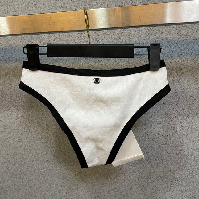 HIGH NECK SWIMSUIT IN WHITE AND BLACK TRIM 627830