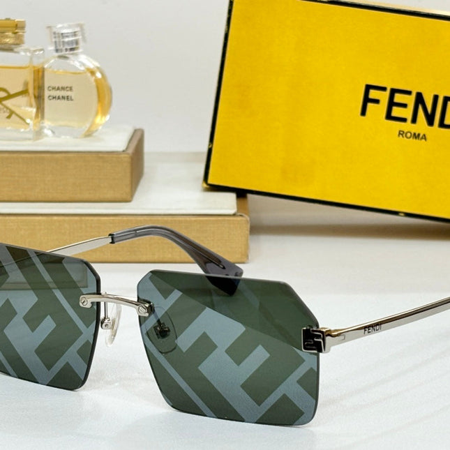 SKY RECTANGULAR FRAME SUNGLASSES FE40043U IN METAL