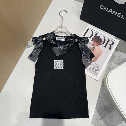TANK TOP 615181 IN BLACK COTTON RIBBED KNIT