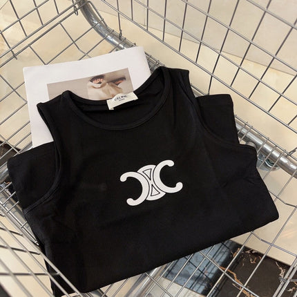 TANK TOP 627696 IN BLACK COTTON RIBBED