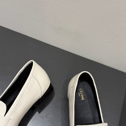 TRIOMPHE LOAFERS IN WHITE PATENT CALFSKIN