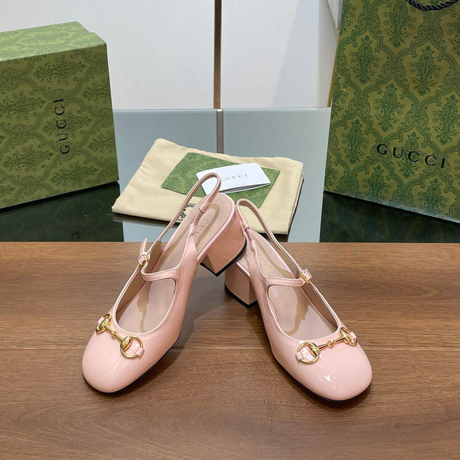 GG HORSEBIT PUMP PASTEL PINK LAMBSKIN