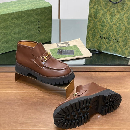 HORSEBIT ANKLE BOOTS 4.5CM IN RUSSET BROWN CALFSKIN
