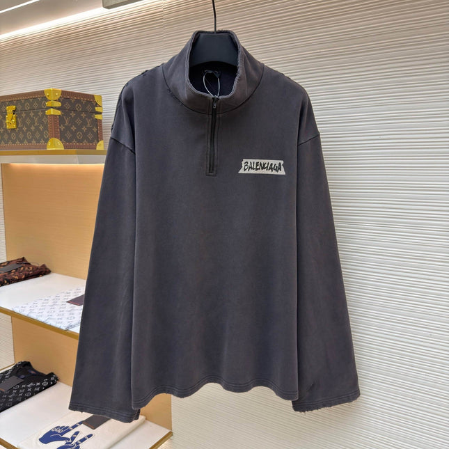 BALENCIAGA 26S LONG-SLEEVE HALF-ZIP SWEATSHIRT 284