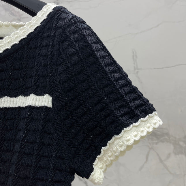 VALENTINO 26S SHORT-SLEEVE KNIT TOP 384