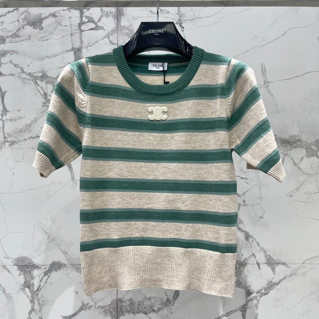 CELINE 26S SHORT-SLEEVE KNIT SWEATER 535