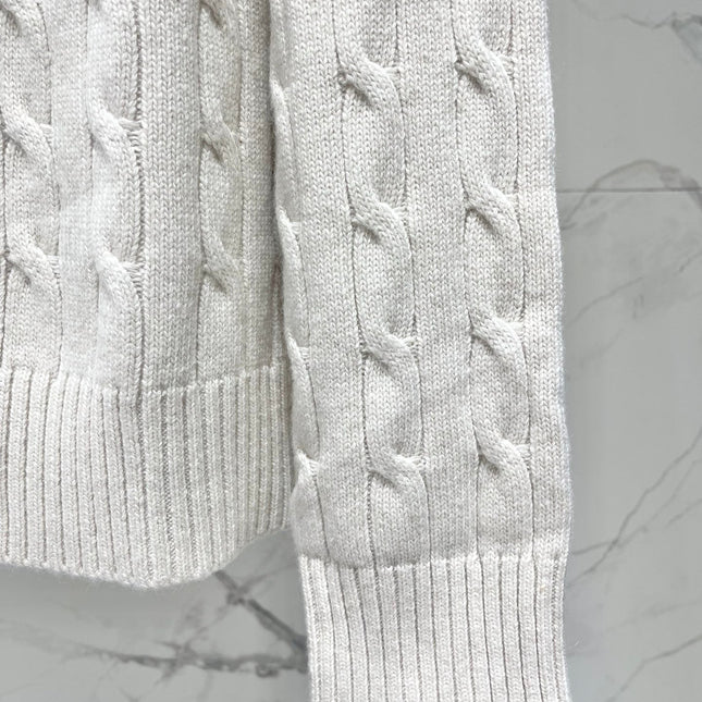 RALPH LAUREN 26S COLLARED CABLE-KNIT CARDIGAN 718