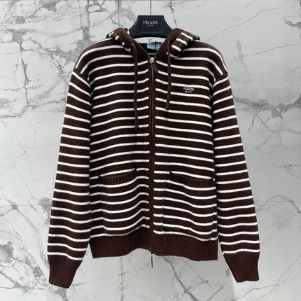 PRADA 26S KNIT ZIP-UP HOODIE 1275