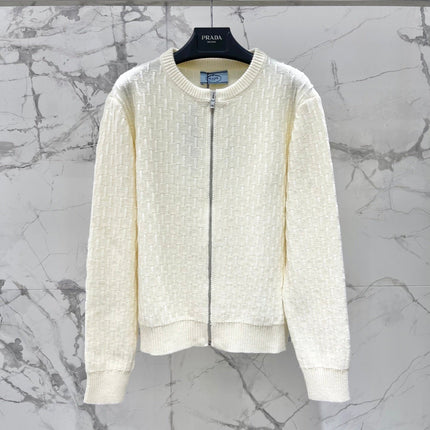 PRADA 26S ZIP-UP KNIT CARDIGAN 1256