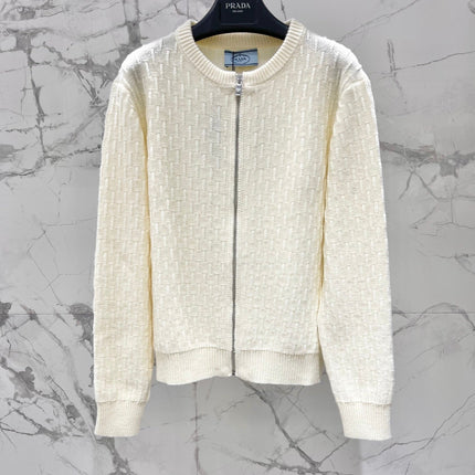 PRADA 26S ZIP-UP KNIT CARDIGAN 1256
