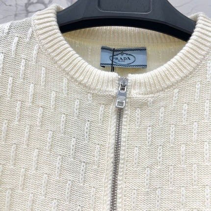 PRADA 26S ZIP-UP KNIT CARDIGAN 1256