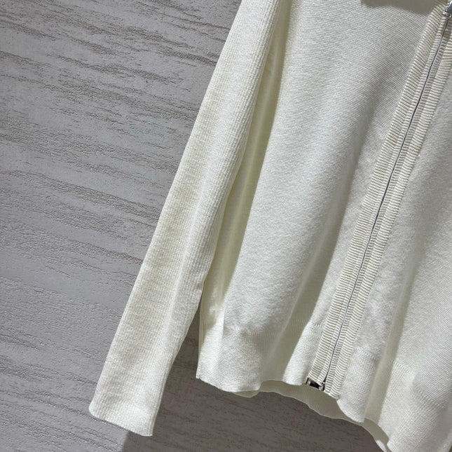 DIOR 26S COLLARED ZIP-UP KNIT TOP 1594