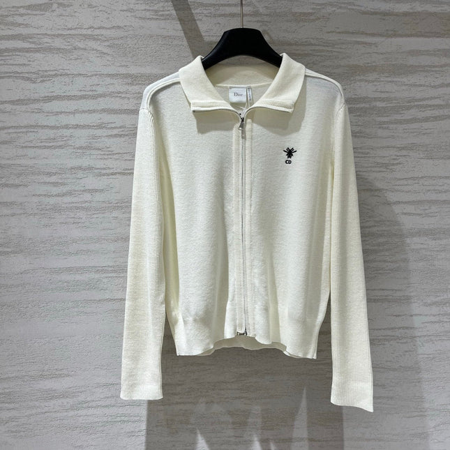 DIOR 26S COLLARED ZIP-UP KNIT TOP 1594