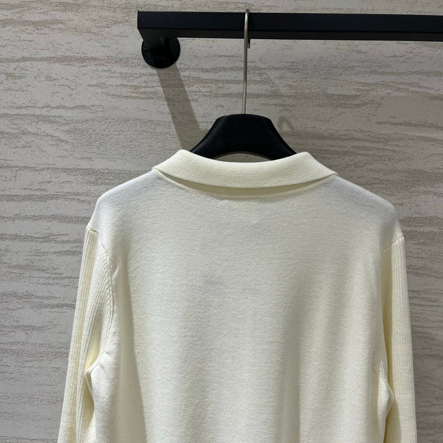 DIOR 26S COLLARED ZIP-UP KNIT TOP 1594