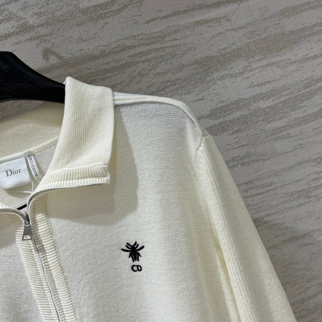 DIOR 26S COLLARED ZIP-UP KNIT TOP 1594