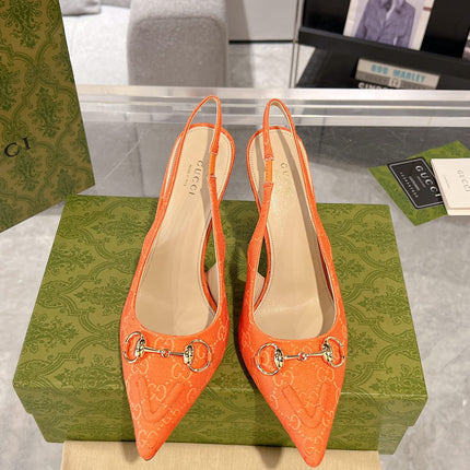 HORSEBIT SLINGBACK 105 IN ORANGE CANVAS