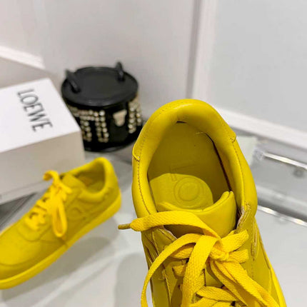 LOEWE 26S LOW TOP SNEAKERS IN BRIGHT YELLOW CALFSKIN WITH RUBBER